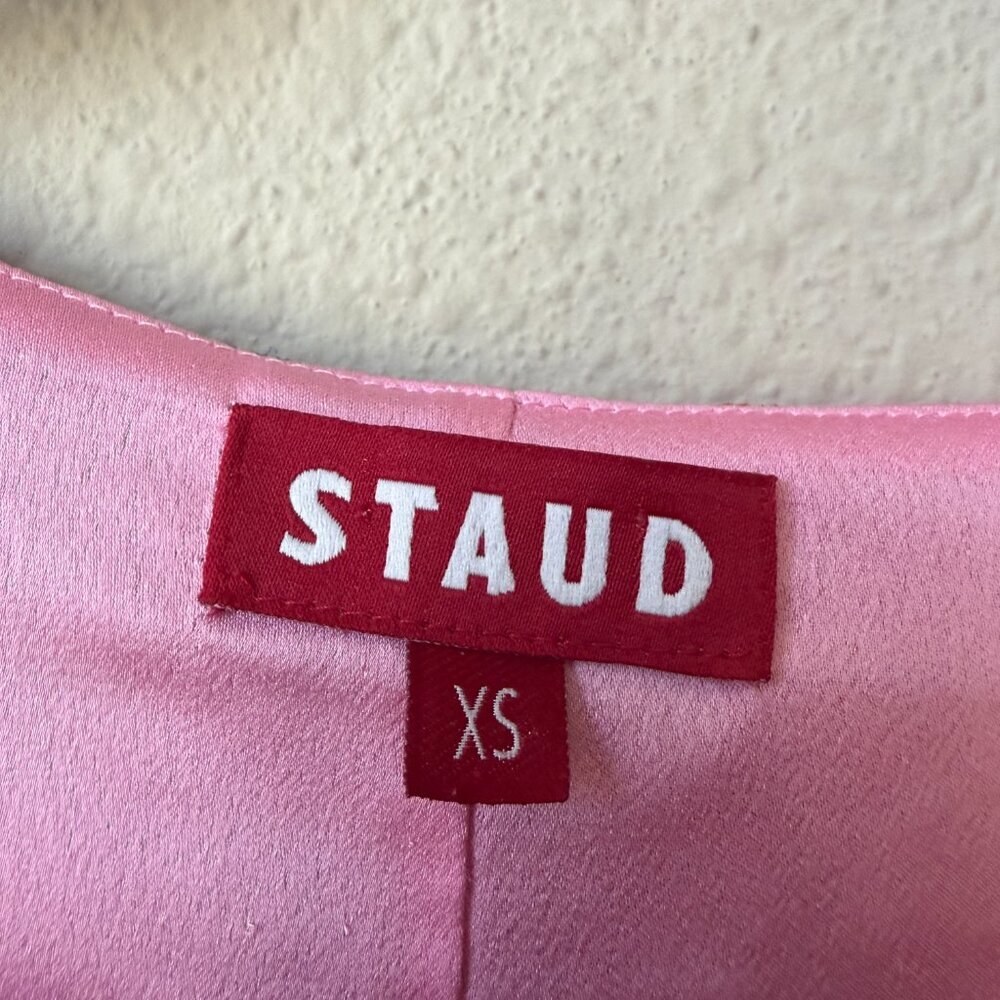 Staud Blossom Colorblock Ruched Crop Top Size XS - Picture 4 of 6